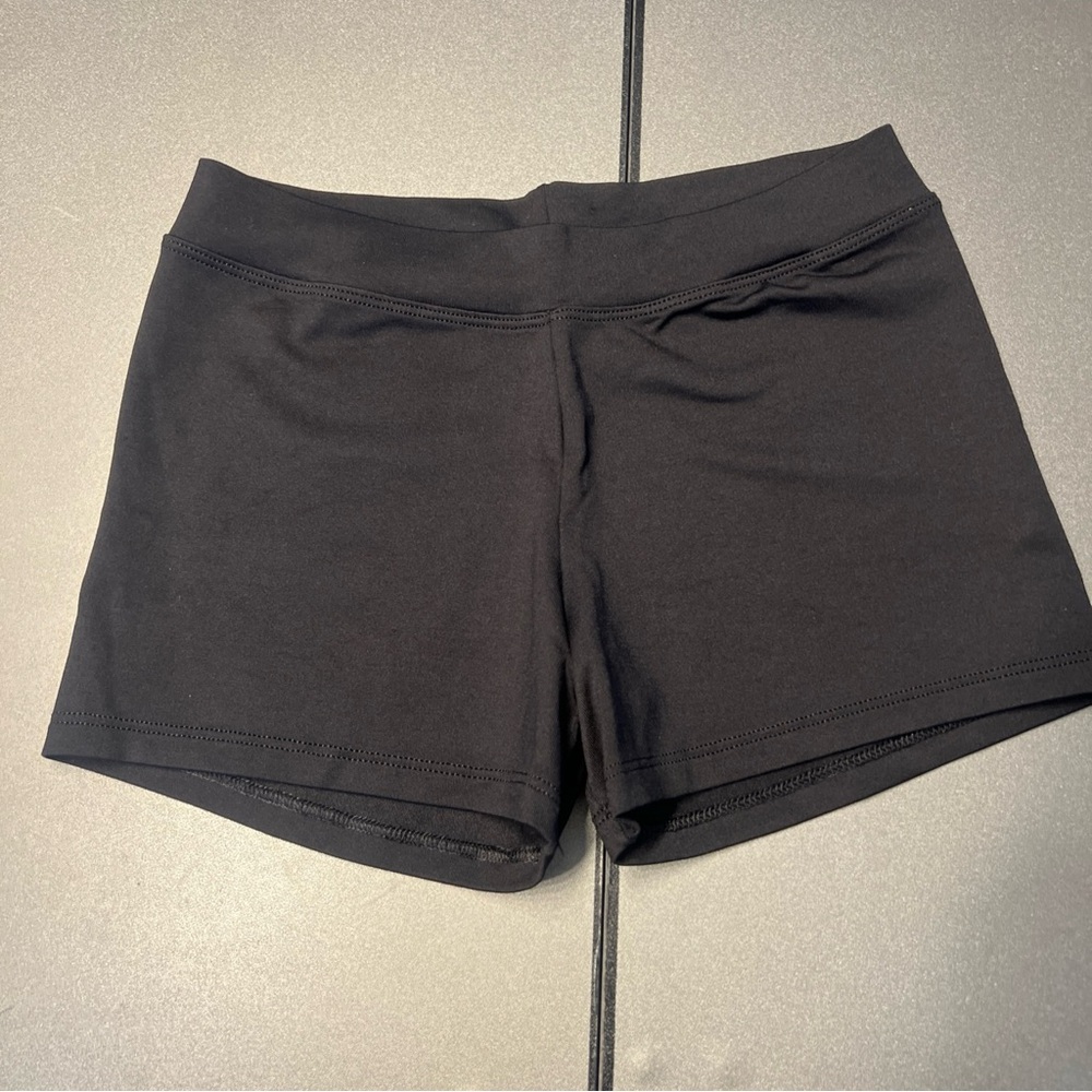 Body Wrappers Women's Medium Black ProWEAR Dance/Gymnastics/Cheer Booty Shorts